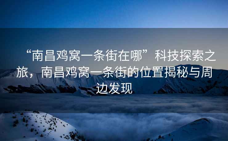 “南昌雞窩一條街在哪”科技探索之旅，南昌雞窩一條街的位置揭秘與周邊發(fā)現