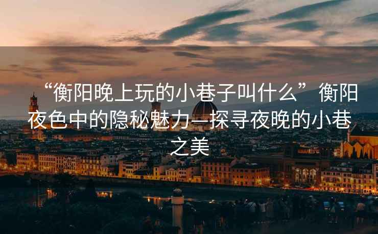 “衡陽(yáng)晚上玩的小巷子叫什么”衡陽(yáng)夜色中的隱秘魅力—探尋夜晚的小巷之美