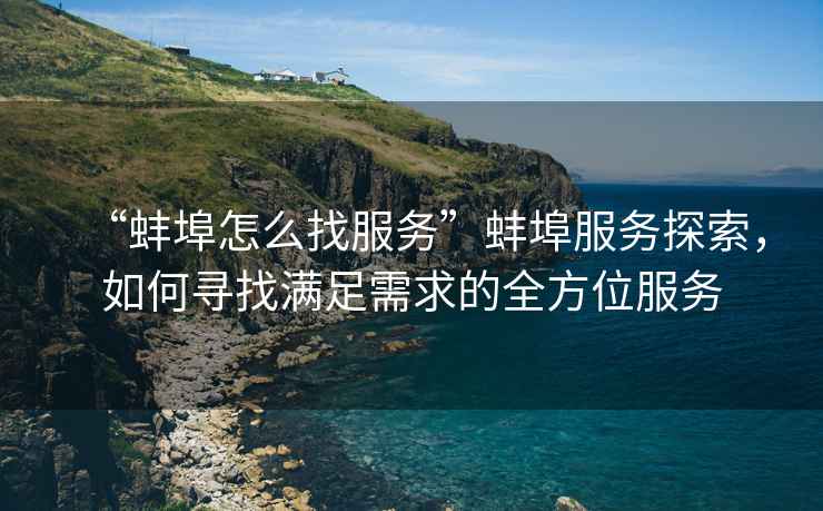 “蚌埠怎么找服務(wù)”蚌埠服務(wù)探索，如何尋找滿(mǎn)足需求的全方位服務(wù)
