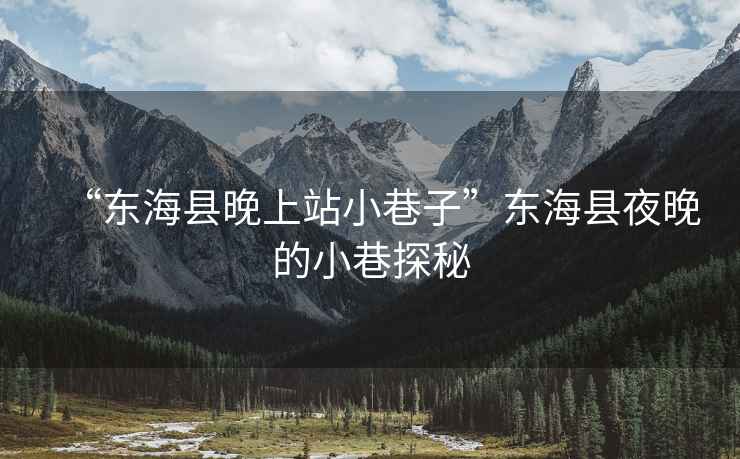 “東?？h晚上站小巷子”東?？h夜晚的小巷探秘