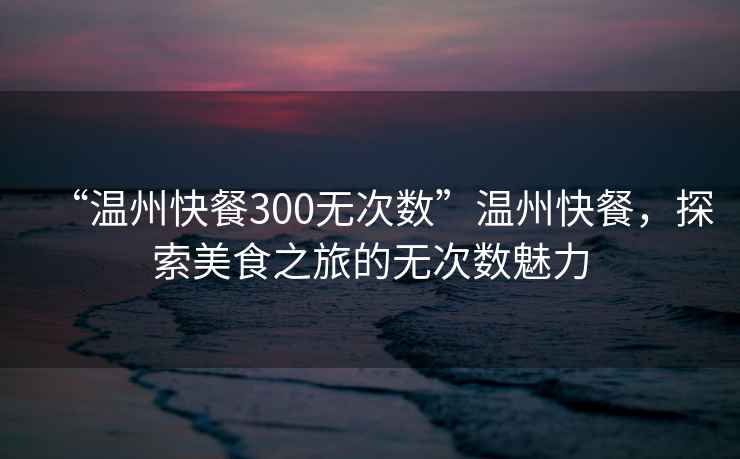 “溫州快餐300無(wú)次數”溫州快餐，探索美食之旅的無(wú)次數魅力
