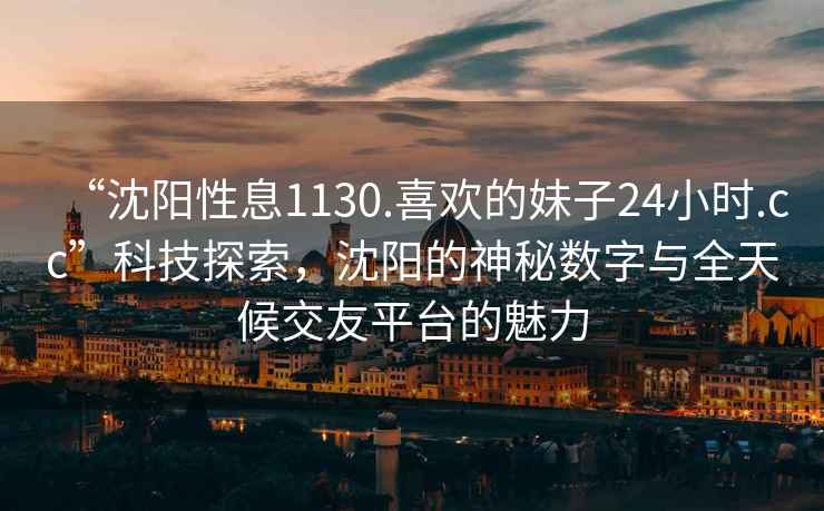 “沈陽(yáng)性息1130.喜歡的妹子24小時(shí).cc”科技探索，沈陽(yáng)的神秘數字與全天候交友平臺的魅力