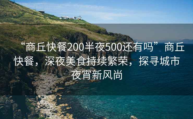 “商丘快餐200半夜500還有嗎”商丘快餐，深夜美食持續繁榮，探尋城市夜宵新風(fēng)尚