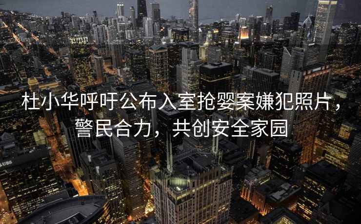 杜小華呼吁公布入室搶嬰案嫌犯照片，警民合力，共創(chuàng  )安全家園