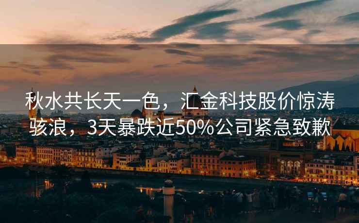 秋水共長(cháng)天一色，匯金科技股價(jià)驚濤駭浪，3天暴跌近50%公司緊急致歉