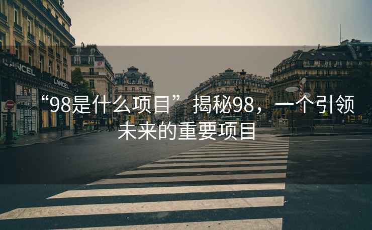 “98是什么項目”揭秘98，一個(gè)引領(lǐng)未來(lái)的重要項目