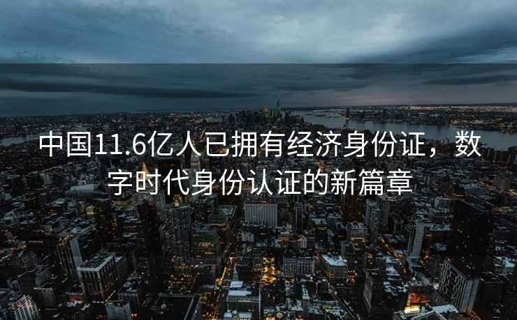 中國11.6億人已擁有經(jīng)濟身份證，數字時(shí)代身份認證的新篇章