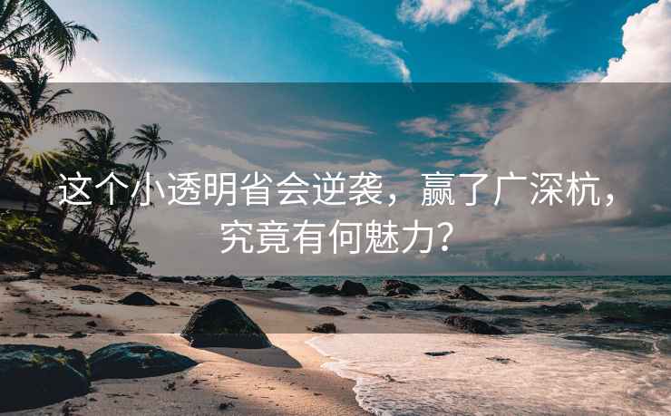 這個(gè)小透明省會(huì )逆襲，贏(yíng)了廣深杭，究竟有何魅力？