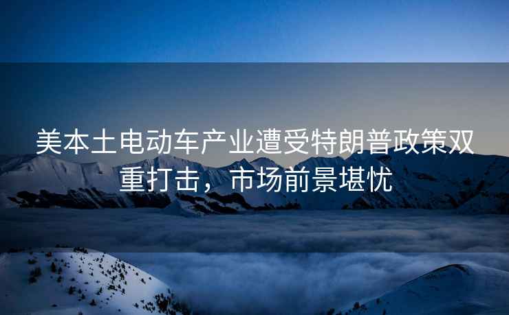 美本土電動(dòng)車(chē)產(chǎn)業(yè)遭受特朗普政策雙重打擊，市場(chǎng)前景堪憂(yōu)