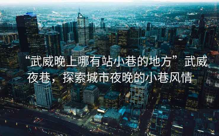 “武威晚上哪有站小巷的地方”武威夜巷，探索城市夜晚的小巷風(fēng)情