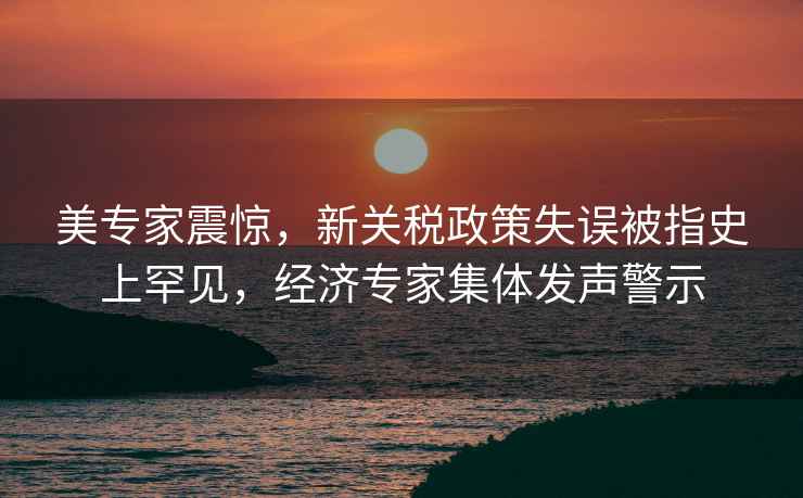 美專(zhuān)家震驚，新關(guān)稅政策失誤被指史上罕見(jiàn)，經(jīng)濟專(zhuān)家集體發(fā)聲警示