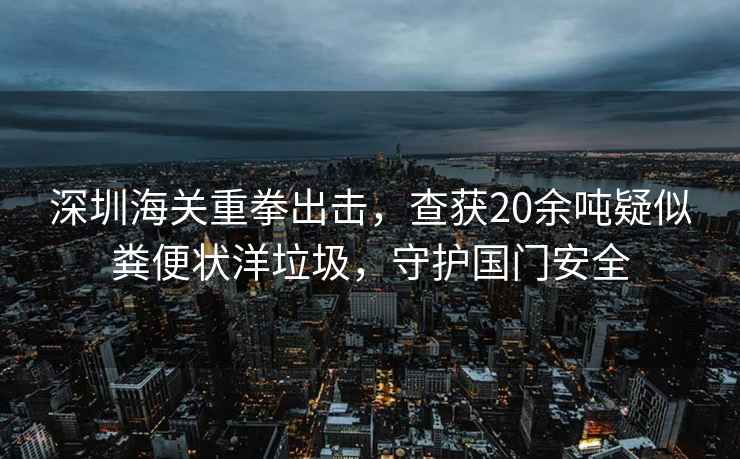 深圳海關(guān)重拳出擊，查獲20余噸疑似糞便狀洋垃圾，守護國門(mén)安全