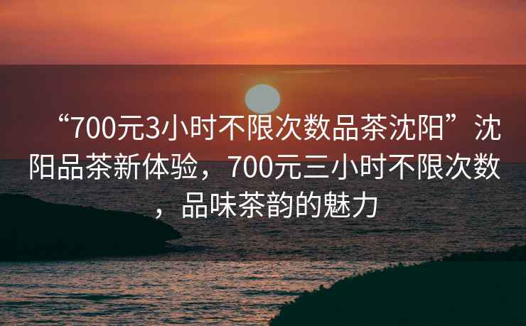 “700元3小時(shí)不限次數品茶沈陽(yáng)”沈陽(yáng)品茶新體驗，700元三小時(shí)不限次數，品味茶韻的魅力