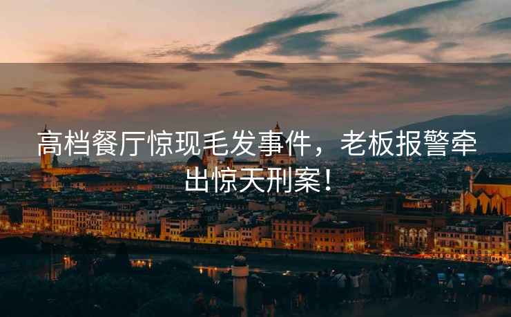 高檔餐廳驚現毛發(fā)事件，老板報警牽出驚天刑案！