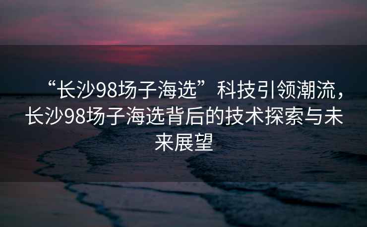 “長(cháng)沙98場(chǎng)子海選”科技引領(lǐng)潮流，長(cháng)沙98場(chǎng)子海選背后的技術(shù)探索與未來(lái)展望