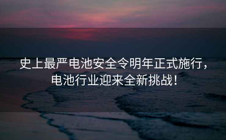史上最嚴電池安全令明年正式施行，電池行業(yè)迎來(lái)全新挑戰！