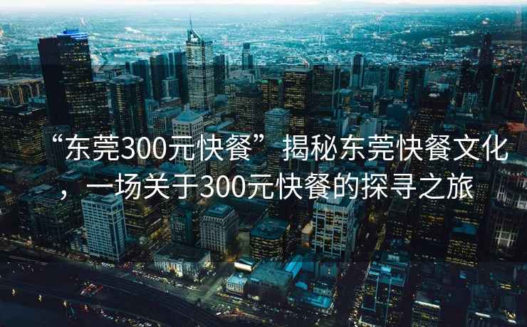 “東莞300元快餐”揭秘東莞快餐文化，一場(chǎng)關(guān)于300元快餐的探尋之旅