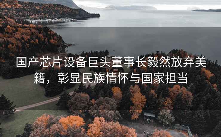 國產(chǎn)芯片設備巨頭董事長(cháng)毅然放棄美籍，彰顯民族情懷與國家擔當