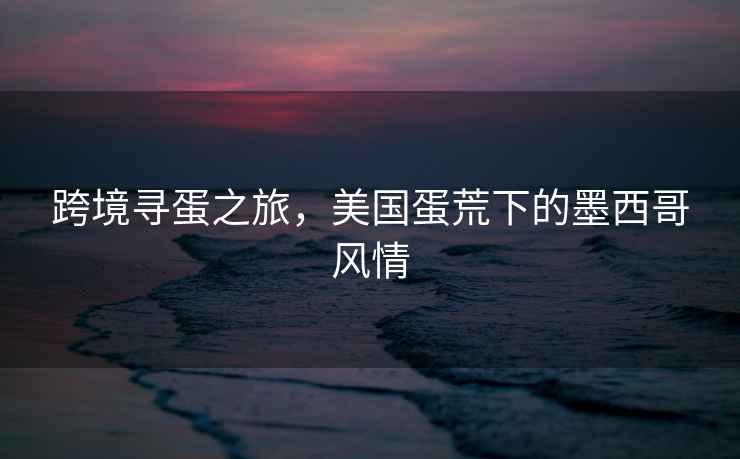 跨境尋蛋之旅，美國蛋荒下的墨西哥風(fēng)情