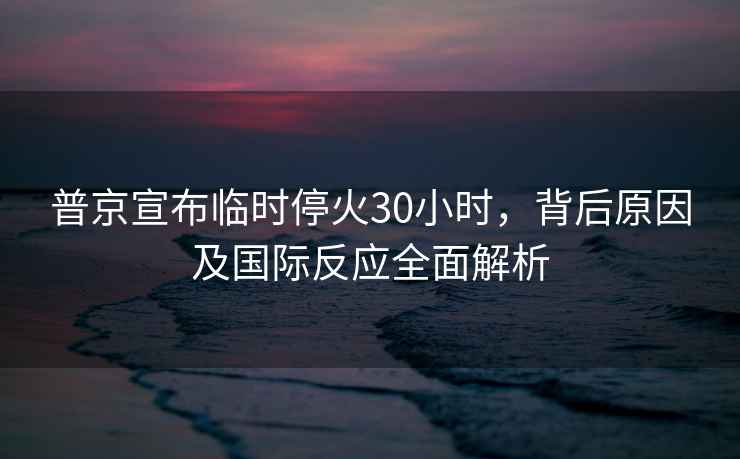 普京宣布臨時(shí)?；?0小時(shí)，背后原因及國際反應全面解析