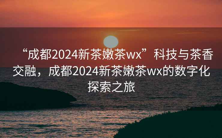 “成都2024新茶嫩茶wx”科技與茶香交融，成都2024新茶嫩茶wx的數字化探索之旅
