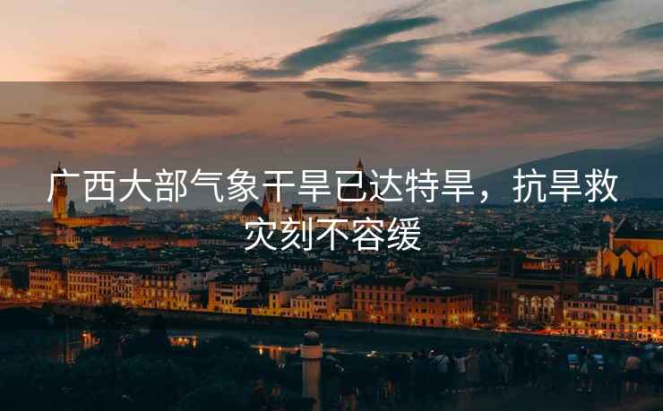 廣西大部氣象干旱已達特旱，抗旱救災刻不容緩