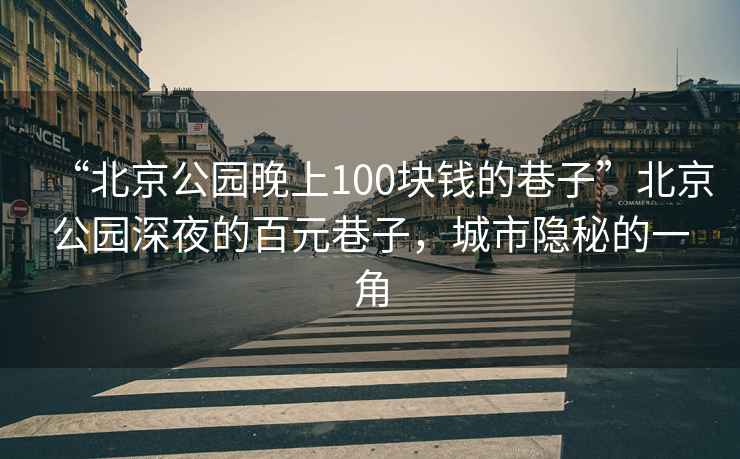 “北京公園晚上100塊錢(qián)的巷子”北京公園深夜的百元巷子，城市隱秘的一角