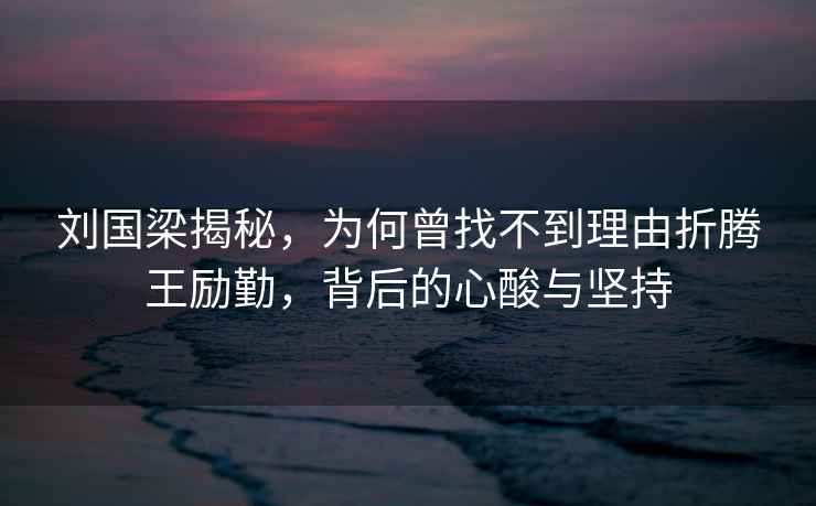 劉國梁揭秘，為何曾找不到理由折騰王勵勤，背后的心酸與堅持