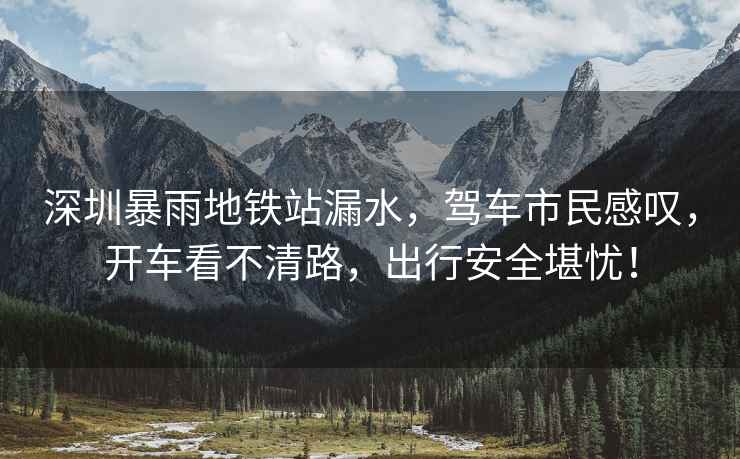 深圳暴雨地鐵站漏水，駕車(chē)市民感嘆，開(kāi)車(chē)看不清路，出行安全堪憂(yōu)！