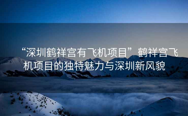 “深圳鶴祥宮有飛機項目”鶴祥宮飛機項目的獨特魅力與深圳新風(fēng)貌