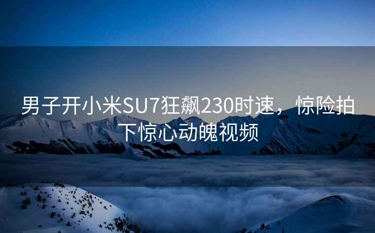 男子開(kāi)小米SU7狂飆230時(shí)速，驚險拍下驚心動(dòng)魄視頻