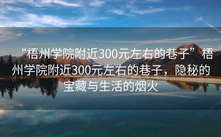 “梧州學(xué)院附近300元左右的巷子”梧州學(xué)院附近300元左右的巷子，隱秘的寶藏與生活的煙火
