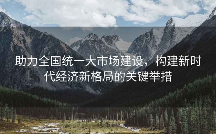 助力全國統一大市場(chǎng)建設，構建新時(shí)代經(jīng)濟新格局的關(guān)鍵舉措