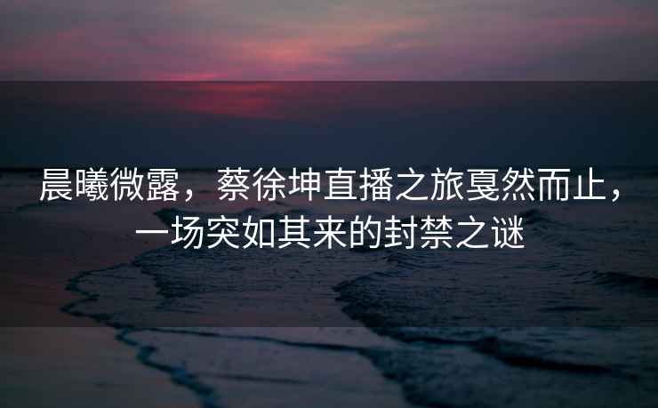 晨曦微露，蔡徐坤直播之旅戛然而止，一場(chǎng)突如其來(lái)的封禁之謎