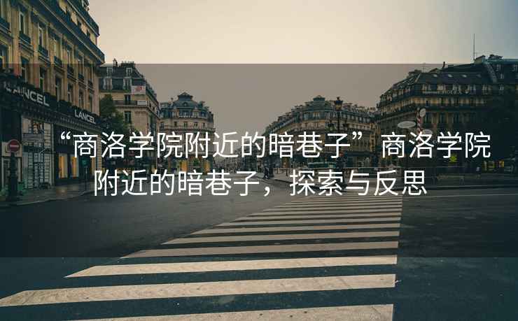 “商洛學(xué)院附近的暗巷子”商洛學(xué)院附近的暗巷子，探索與反思