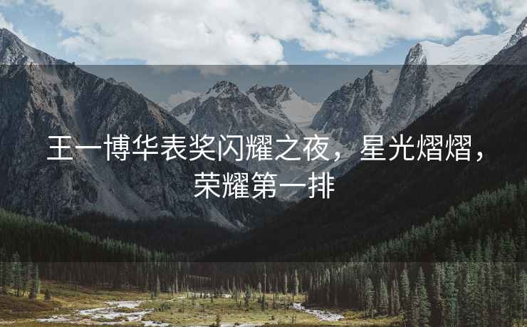 王一博華表獎閃耀之夜，星光熠熠，榮耀第一排