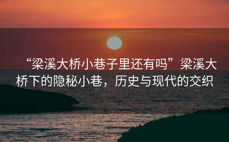 “梁溪大橋小巷子里還有嗎”梁溪大橋下的隱秘小巷，歷史與現代的交織