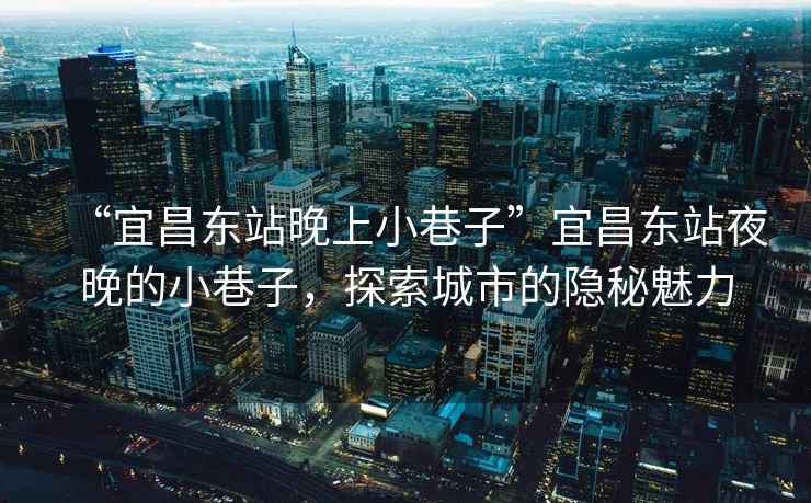 “宜昌東站晚上小巷子”宜昌東站夜晚的小巷子，探索城市的隱秘魅力