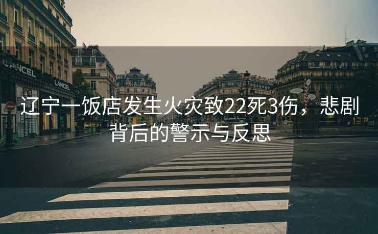 遼寧一飯店發(fā)生火災致22死3傷，悲劇背后的警示與反思