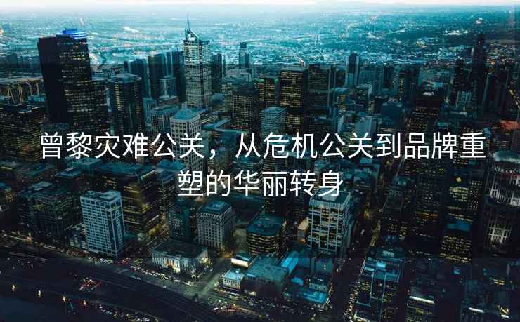 曾黎災難公關(guān)，從危機公關(guān)到品牌重塑的華麗轉身