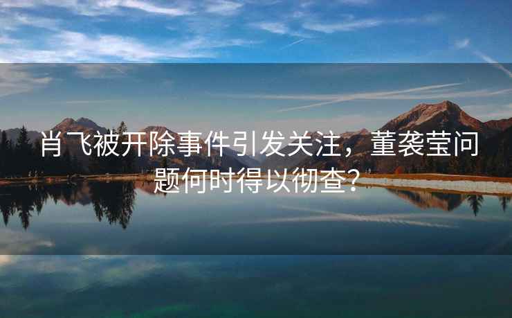 肖飛被開(kāi)除事件引發(fā)關(guān)注，董襲瑩問(wèn)題何時(shí)得以徹查？