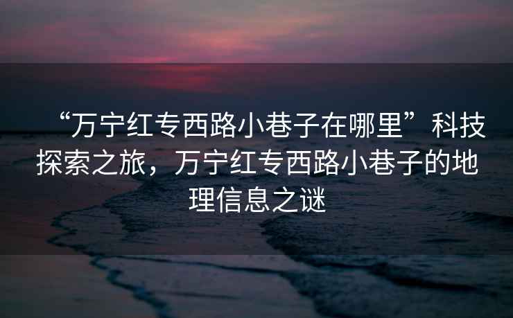 “萬(wàn)寧紅專(zhuān)西路小巷子在哪里”科技探索之旅，萬(wàn)寧紅專(zhuān)西路小巷子的地理信息之謎