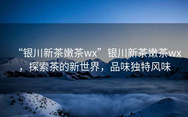 “銀川新茶嫩茶wx”銀川新茶嫩茶wx，探索茶的新世界，品味獨特風(fēng)味