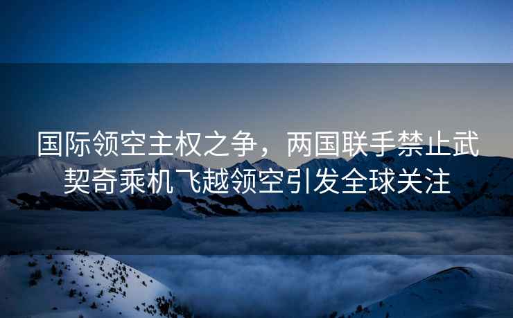 國際領(lǐng)空主權之爭，兩國聯(lián)手禁止武契奇乘機飛越領(lǐng)空引發(fā)全球關(guān)注