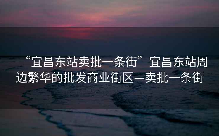 “宜昌東站賣(mài)批一條街”宜昌東站周邊繁華的批發(fā)商業(yè)街區—賣(mài)批一條街