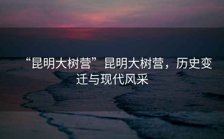 “昆明大樹(shù)營(yíng)”昆明大樹(shù)營(yíng)，歷史變遷與現代風(fēng)采