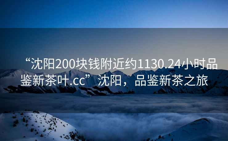 “沈陽(yáng)200塊錢(qián)附近約1130.24小時(shí)品鑒新茶葉.cc”沈陽(yáng)，品鑒新茶之旅