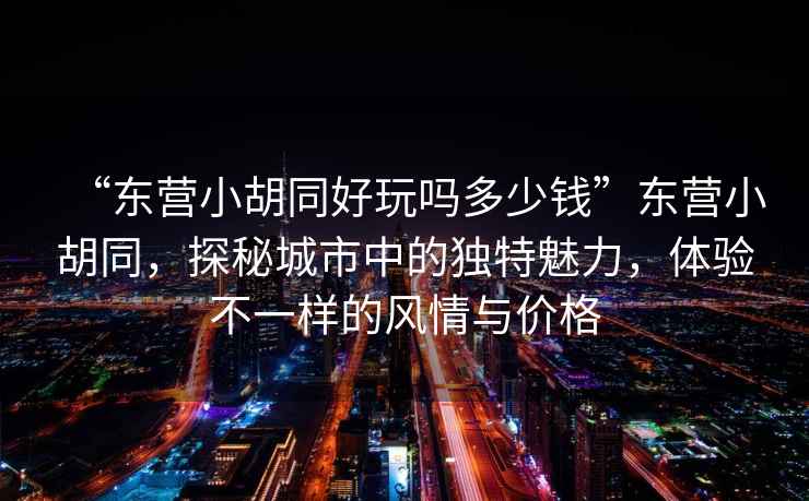 “東營(yíng)小胡同好玩嗎多少錢(qián)”東營(yíng)小胡同，探秘城市中的獨特魅力，體驗不一樣的風(fēng)情與價(jià)格