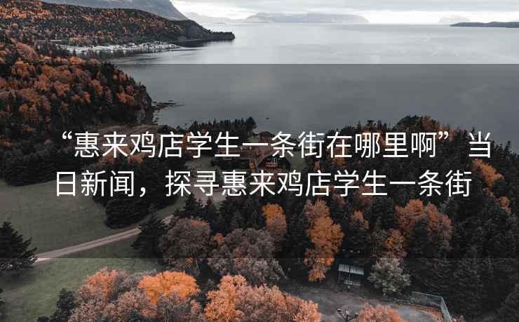 “惠來(lái)雞店學(xué)生一條街在哪里啊”當日新聞，探尋惠來(lái)雞店學(xué)生一條街