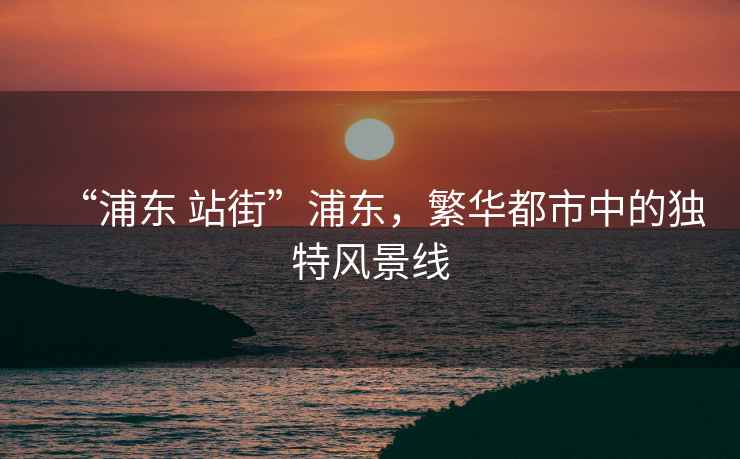 “浦東 站街”浦東，繁華都市中的獨特風(fēng)景線(xiàn)